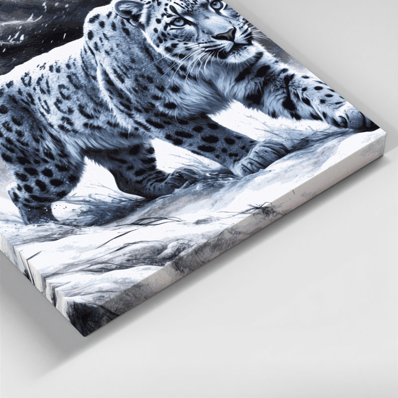 «Big Cats Snow Leopard», art mural sur toile, H 24 po x l 36 po
