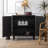 30" Black Wood Accent Cabinet
