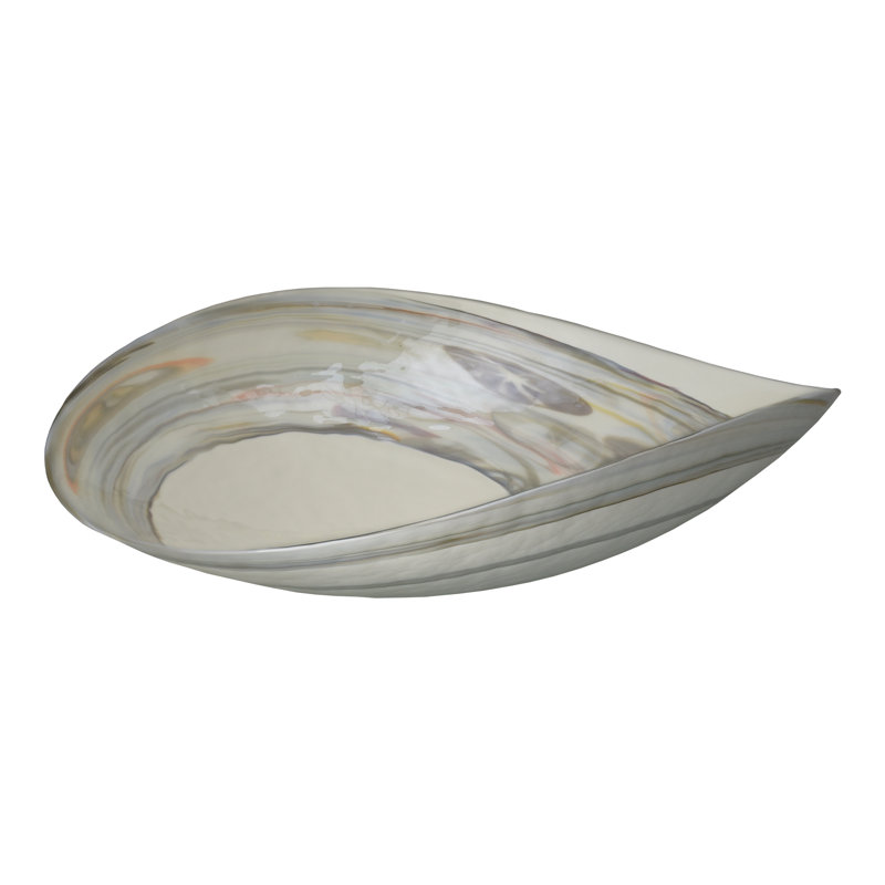 Murano Glass Oval Vessel Bathroom Sink, Abalone
