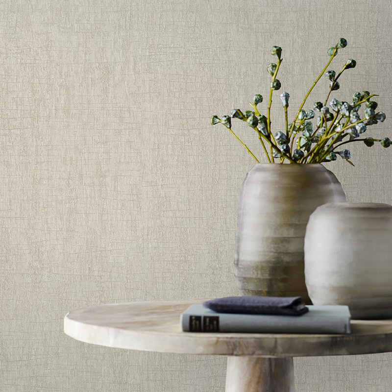 The Loft Collection Abstract Scored Effect Wallpaper Roll, Beige