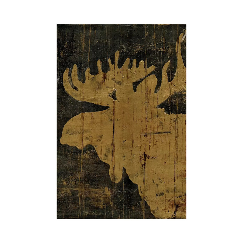 Rustic Lodge Animals Moose by Marie Elaine Cusson - Wrapped Canvas Print, 20.32 cm H x 30.48 cm W