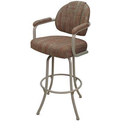 Vinuki Swivel Upholstered Counter Stool with Metal Frame