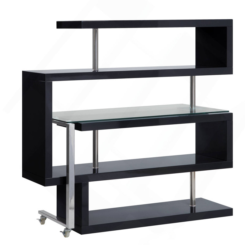Bureau d'écriture moderne et polyvalent avec tablettes pour un espace de travail efficace, Noir