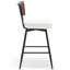 Swivel Upholstered Counter Stool with Metal Frame-407681867