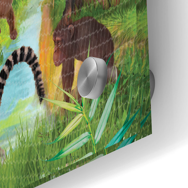 Bungalow rose «Big Adventure Zoo» par Bigelow, illustrations en acrylique sur verre, H 24 po x l 36 po x P 0,2 po