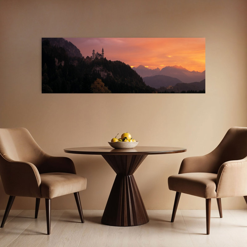 Château de Neuschwanstein, Bavière, Allemagne, architecture contemporaine abstraite, paysage, art mural, H 16 po x l 48 po
