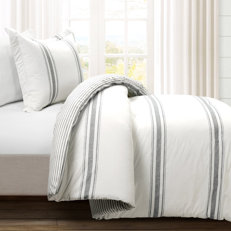 Gilroy Cotton Striped Comforter, Navy, Twin-XL