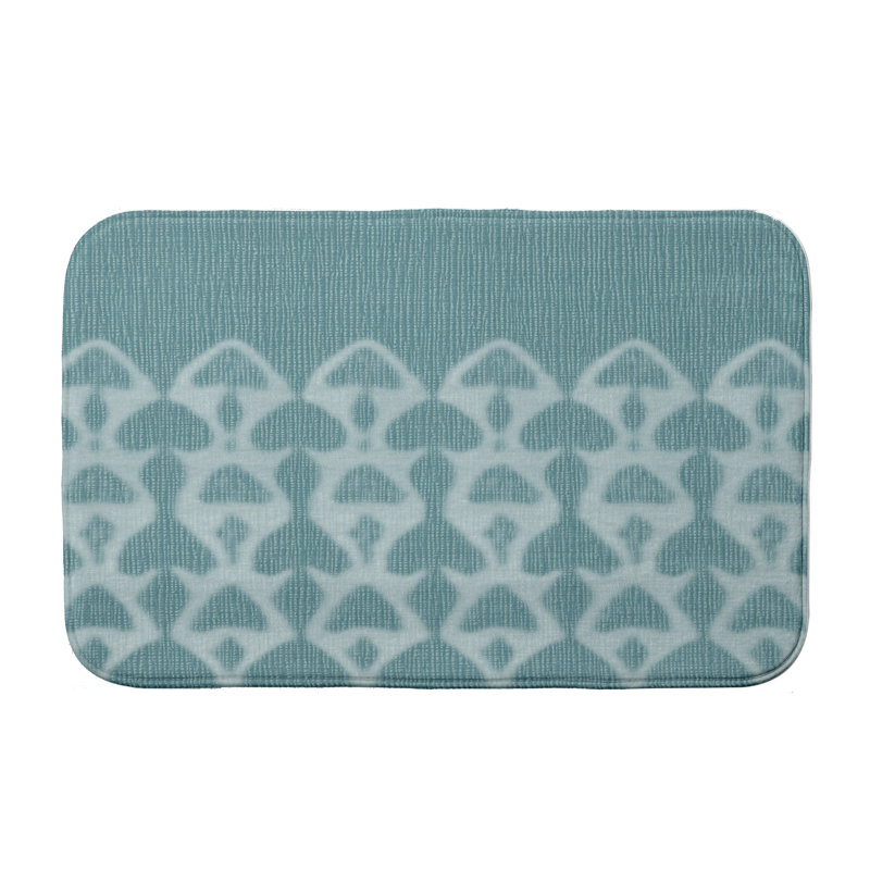Gillsville Non-Slip Bath Mat, 17" W x 24" L, Teal