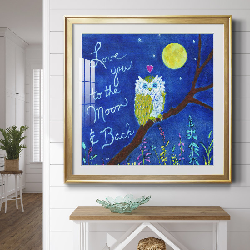 «Love You Owl», reproduction sur papier encadrée, H 30,5 po x l 30,5 po x P 1,5 po, Encadrement doré