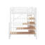 Lit mezzanine double en métal avec escalier, table et tablettes de rangement-566204343