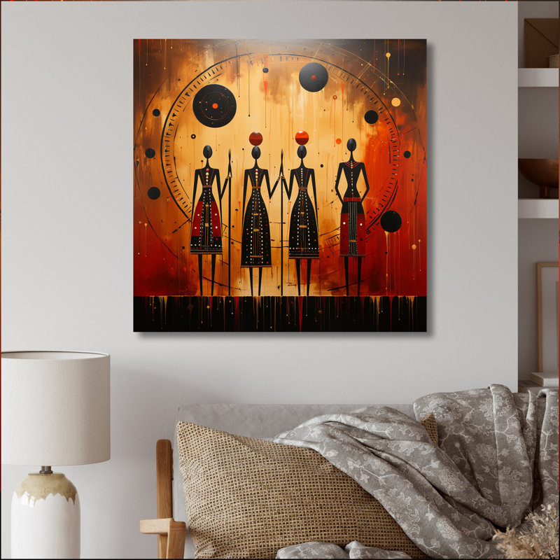 African Tribes Ancient Traditions III - African Tribes Metal Wall Decor, H 29 po x l 29 po x P 1 po