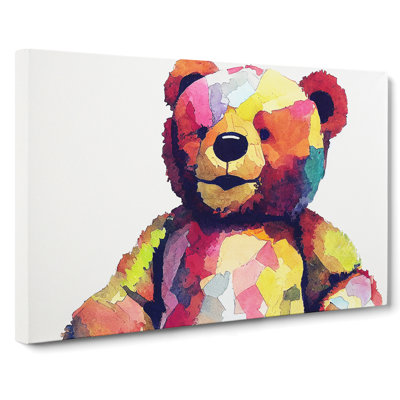 Expressive Teddy Bear - Wrapped Canvas