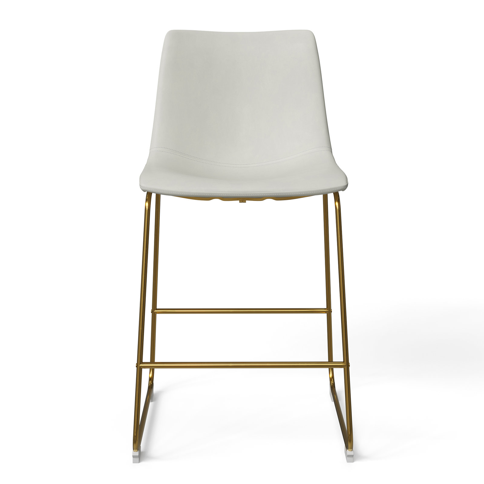 Nia Bar and Counter Stool, Counter Stool (24" Seat Height), Vintage Cream, Gold