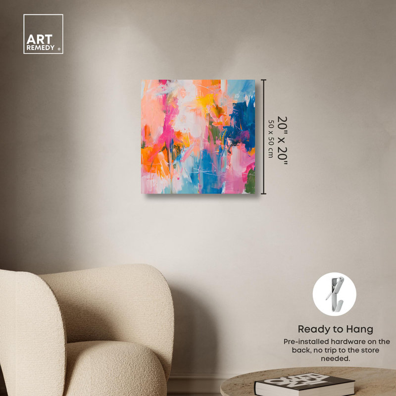 20" x 20" Modern Abstract Wrapped Canvas Art