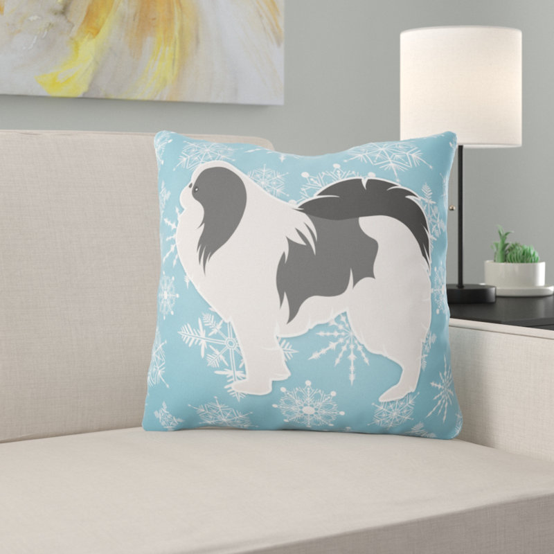 Coussin intérieur/extérieur en flocons d’hiver, H 18 po x l 18 po x P 3 po