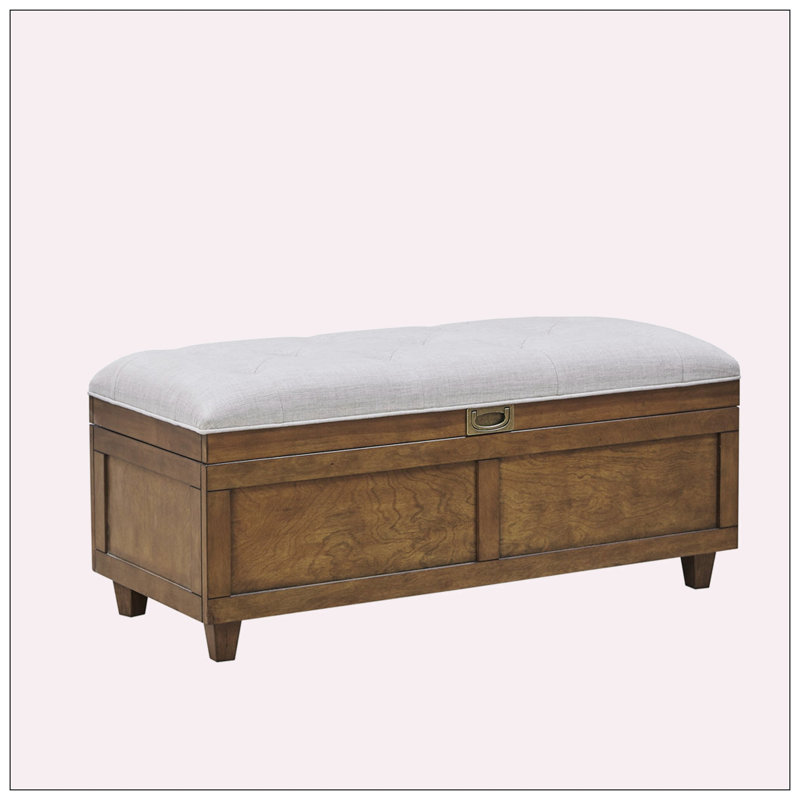 Banc de rangement rembourré en polyester Wicksham