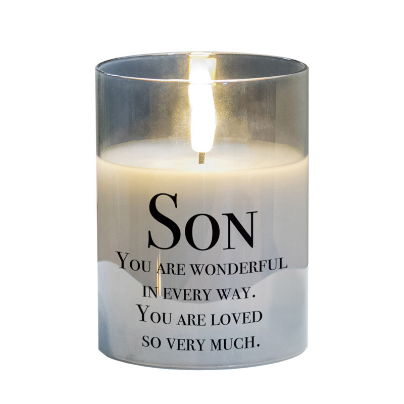 Flameless Jar Candle with Glass Holder