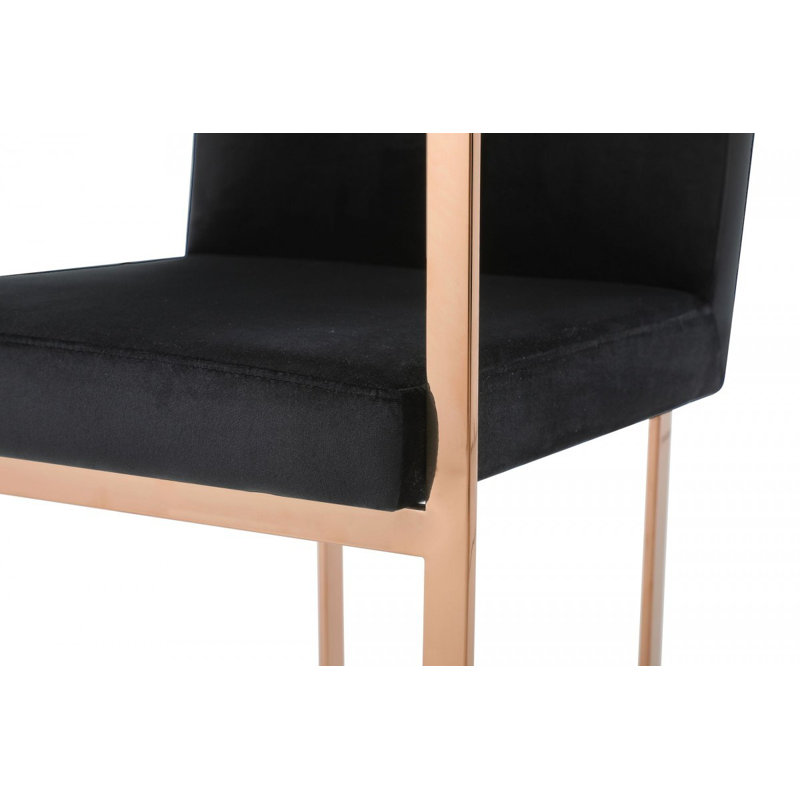 Chaise avec accoudoirs en tissu noir Levent