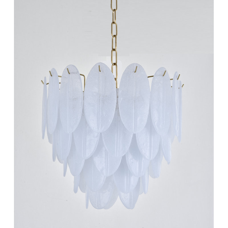 Lustre en verre givré 9 lumières Transitional