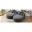 Canapé-lit moderne avec méridienne à accoudoirs sans accoudoirs avec deux coussins de soutien pour le salon, gris-305790334