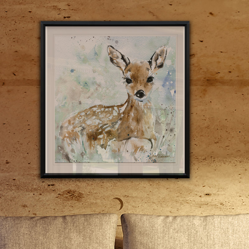 «Fawn», reproduction encadrée, H 17,5 po x l 17,5 po x P 1,5 po