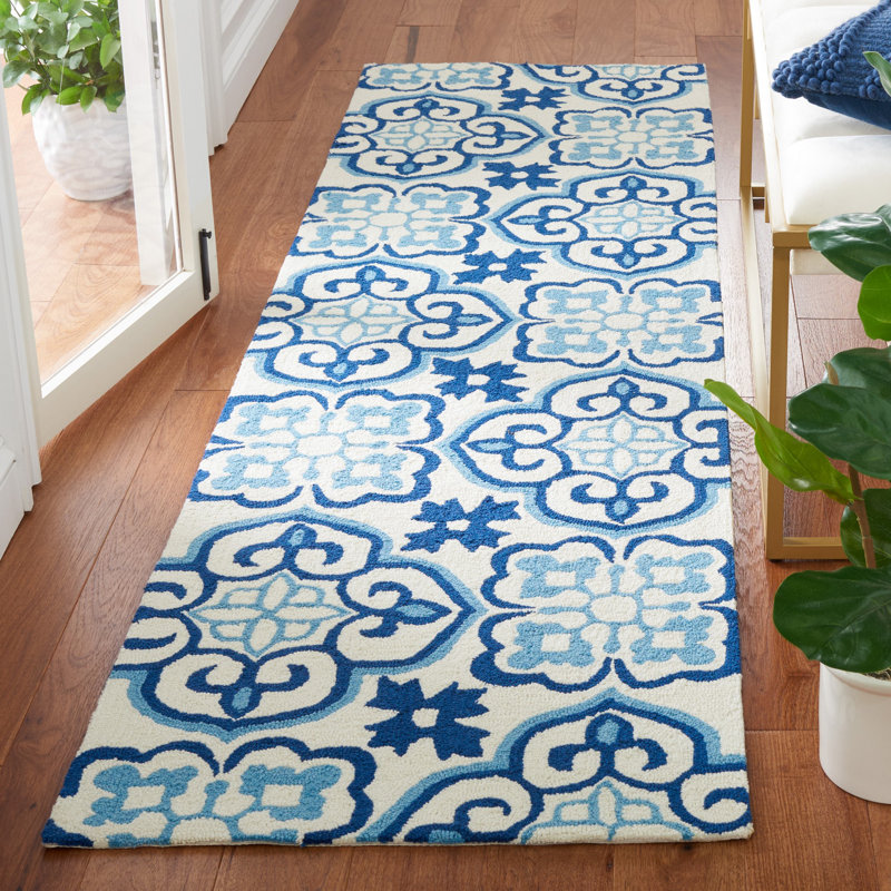 Lowestoft Hand Hooked Performance Geometric Rug, Runner 2'3" x 8'