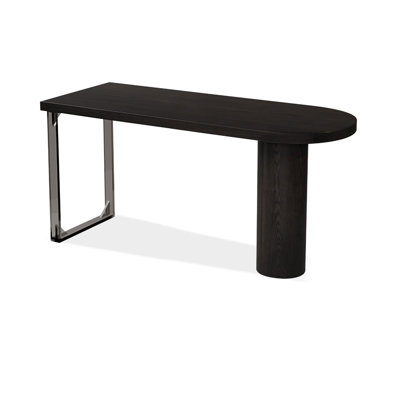 Black U-Shaped Solid Wood desk
