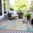 Machine Washable Indoor/Outdoor Xhevrie Teal Rug-1706623315