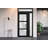 Front Exterior Prehung FiberGlass Door Frosted Glass Manux 8552 Matte Black Side and Top Exterior Window Office Commercial and Residential Doors Entrance Patio Garage-W30+12 x H80+14-Right-hand Inswing-98195800-98195801-98195804
