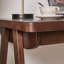 Bureau en bois d'hévéa massif avec tiroir - Bureau d'écriture classique en noyer, structure en A robuste, table d'étude de 39,4 po de largeur