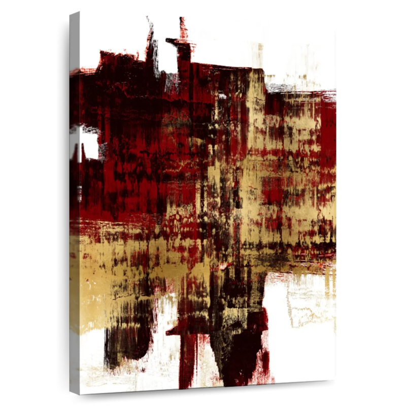 Avery Kinetic Gold On Red II, 36" H x 24" W