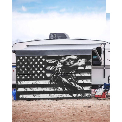 Pare-soleil à auvent RV 9 pi x 15 pi 3 po, paravent en maille Black Eagle American