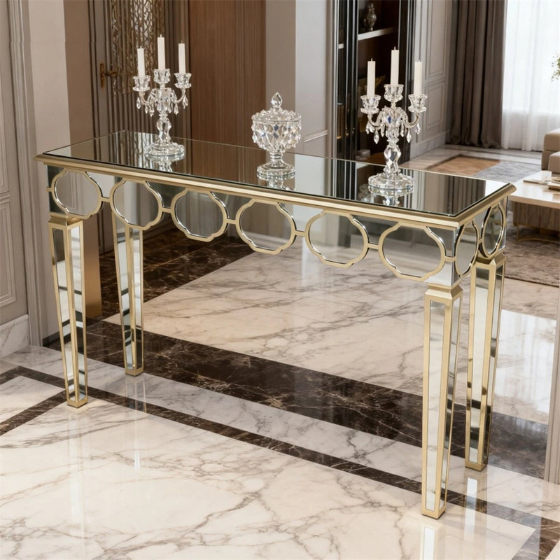 Jocqua 47.24'' Glass Top Console Table