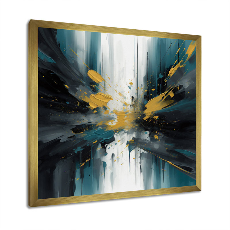 «Nitsa Yellow and Green Reimagined Realities» sur impression sur toile, H 16 po x l 16 po x P 1 po, Encadrement doré