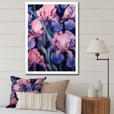 Rose, bleu, iris et pétale I
