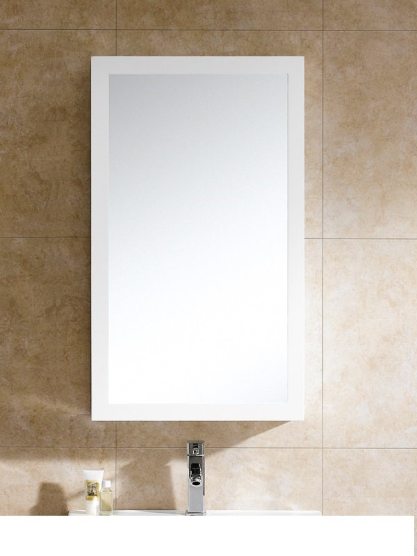 Hendrix Wood Wall Mirror, 33.5" H x 17.75" W, White
