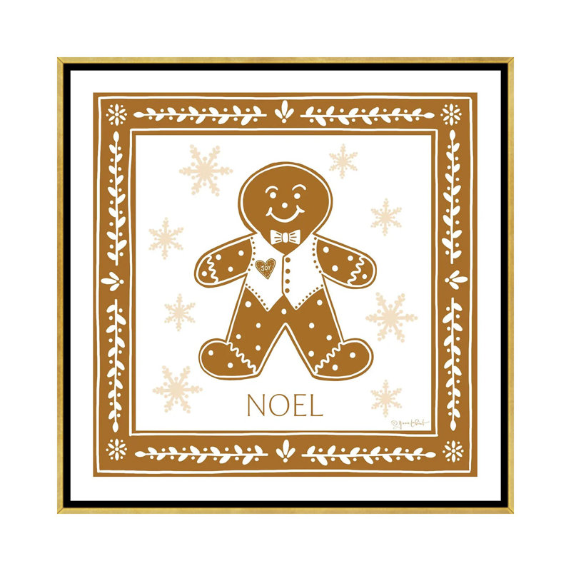 «Gingerbread Man», reproduction d'art sur toile encadrée, H 37 po x l 37 po, Doré