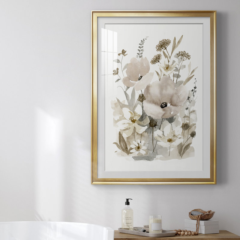 «Neutral Nature II», reproduction encadrée de qualité supérieure - prête à être accrochée, Or, H 42,5 po x l 30,5 po