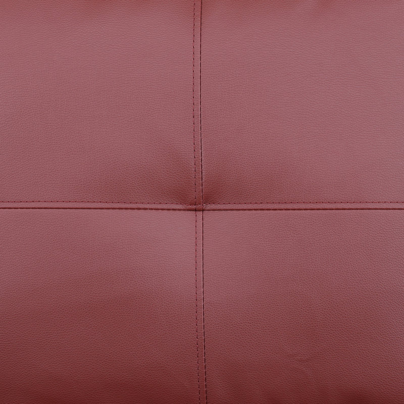 Repose-pieds avec rangement en faux cuir, Rouge