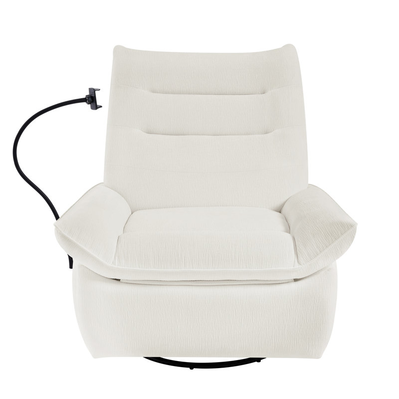 Upholstered Power Recliner, White