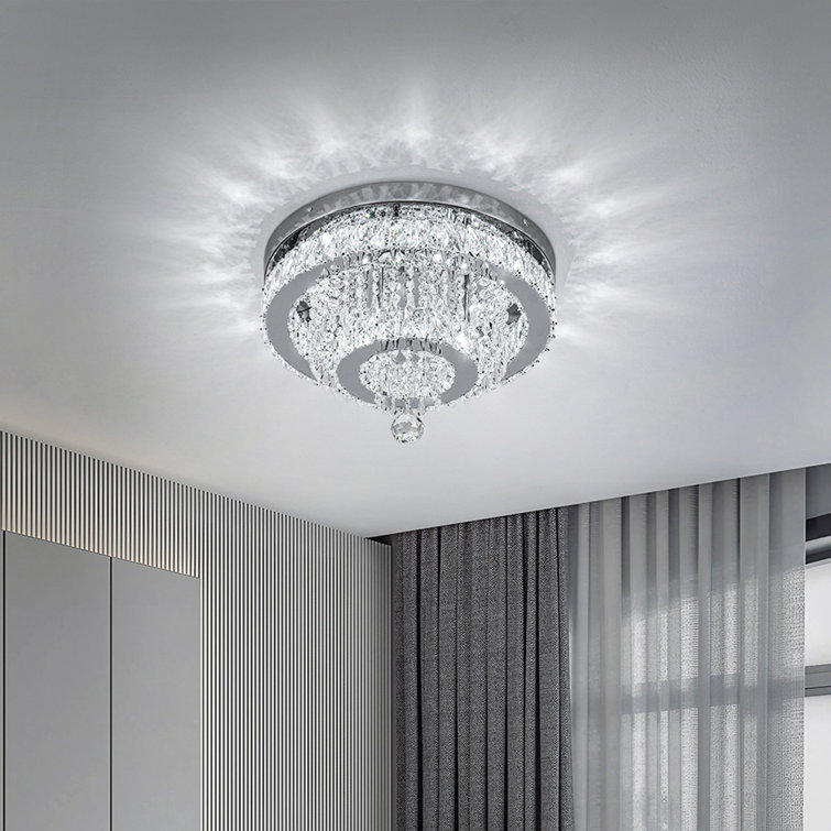 2-Light Round 30cm Elegant Crystal Ceiling Light