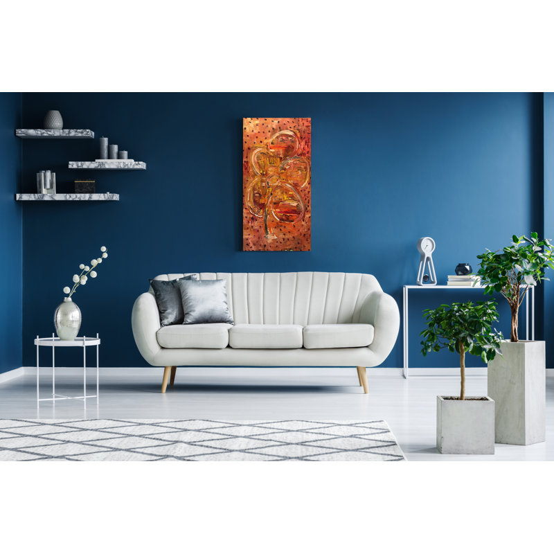 Orange Flower Painting by Irina Gorbman, 60" H x 40" W
