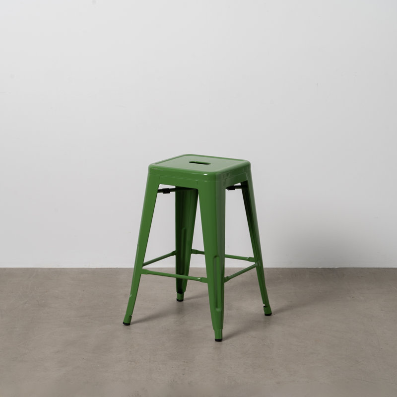Andreyah Counter Stool with Metal Frame, Green