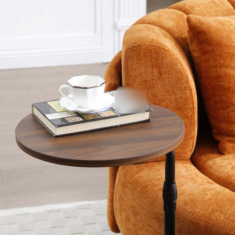 Très grande chaise ronde orange, charge de 450 livres, moelleux mi-ferme, rembourrage en fibre avec et petite table en métal, dossier rembourré, matériau chenille