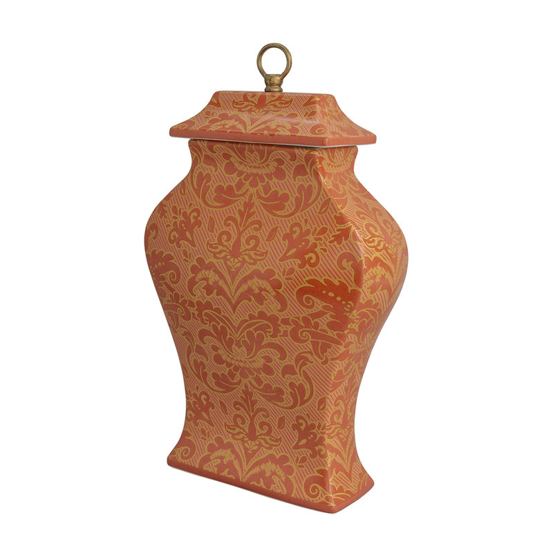 Richmond Damask Jar, Gold; Orange