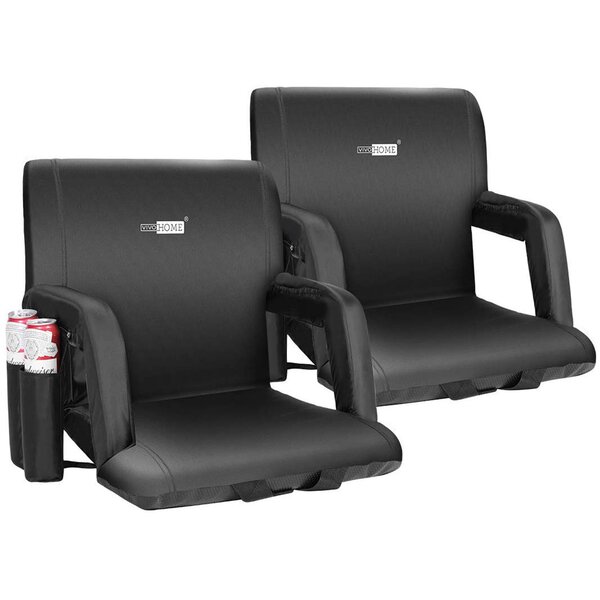 Sportneer Stadium Seats for Bleachers 2 Pack, Extra Wide Stadium Seats with  Back Support Round Bleacher Seats with Thick Padded Cushion 6 Reclining