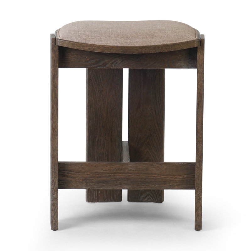 HOVEN Upholstered Bar Stool with Solid Wood Frame, Counter Stool (26.61" Seat Height)