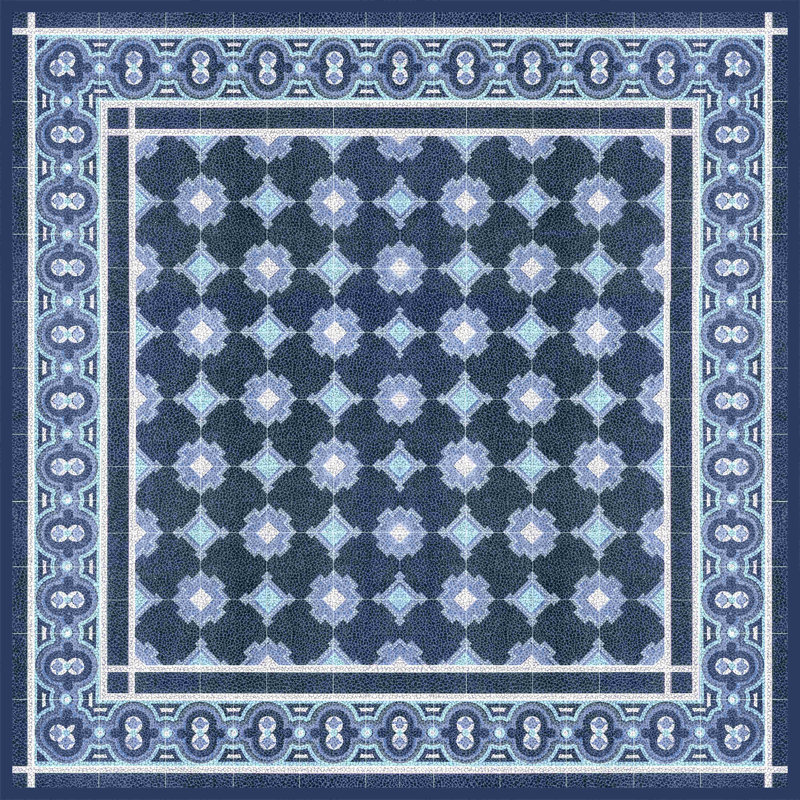 Mosaïque italienne en bleu II, H 12 po x l 12 po