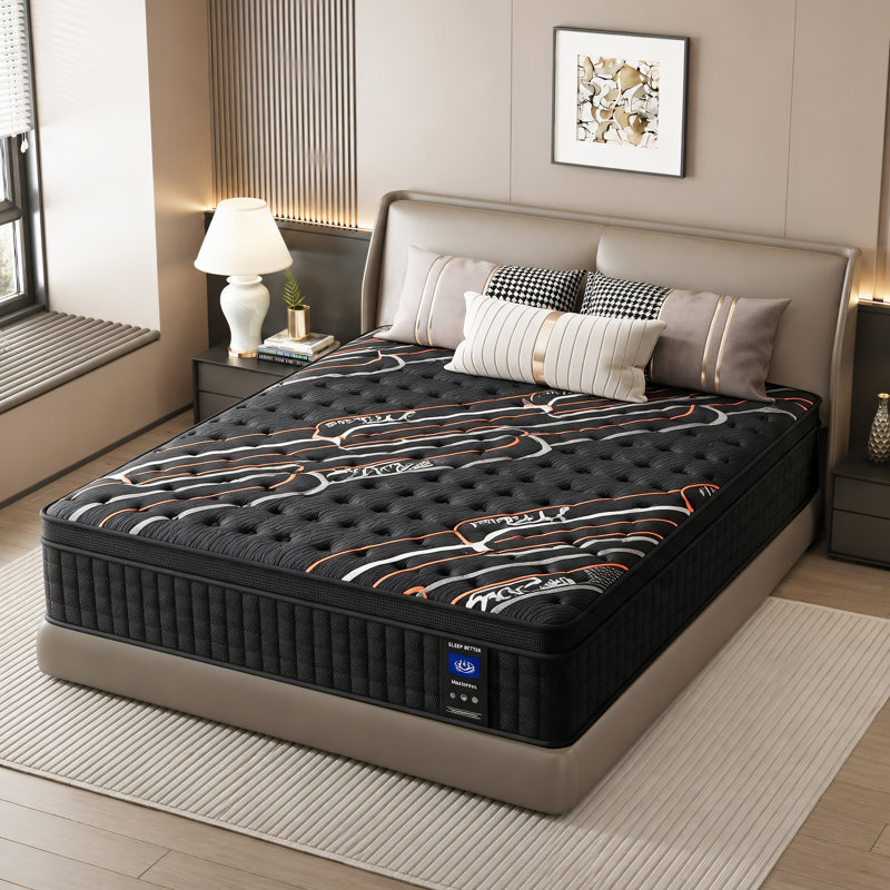 14'' Medium Eurotop Hybrid Mattress in a Box with Individually  Pocket Springs and High-Density Memory Foam For Pressure Relief,Motion Isolation,Certipur-us Certified 