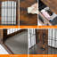 Mobilier de cage pour chien avec coussin, chenil en bois pour l'intérieur avec 2 tiroirs, table de bout avec rangement pour chien